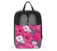 Borsa per scarpe da golf con fiori di ibisco rosa per uso quotidiano da viaggio anti-polvere