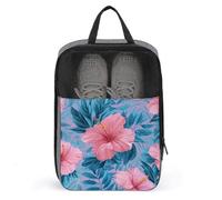 Borsa per scarpe da golf con fiori di ibisco rosa per uso quotidiano da viaggio, anti-polvere, custodia per scarpe da golf