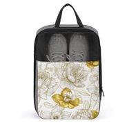 Borsa per scarpe da golf con fiori primaverili e rosa, peonia, narciso, per viaggi, uso quotidiano, anti-polvere, porta scarpe da golf