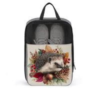 Borsa per scarpe da golf con foglie autunnali a forma di riccio carino per viaggi e uso quotidiano anti-polvere