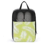 Borsa per scarpe da golf con foglie di palma giallo chiaro e verde tropicale, per uso quotidiano, anti-polvere, porta scarpe da golf