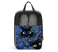 Borsa per scarpe da golf con gatto nero e mirtillo per uso quotidiano da viaggio anti-polvere