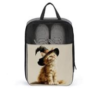 Borsa per scarpe da golf con gatto retrò in cappello da strega, per viaggi e uso quotidiano, anti-polvere, porta scarpe da golf