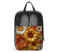 Borsa per scarpe da golf con girasoli e margherite gialle per uso quotidiano da viaggio, anti-polvere, custodia per scarpe da golf