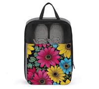 Borsa per scarpe da golf con girasoli rosa, gialli, turchesi, per uso quotidiano, anti-polvere, porta scarpe da golf
