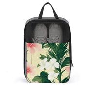 Borsa per scarpe da golf con ibisco rosa e orchidee bianche, per viaggi e uso quotidiano, anti-polvere, porta scarpe da golf