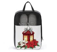Borsa per scarpe da golf con lanterna rossa a forma di stella di Natale, per uso quotidiano e viaggi, anti-polvere, per scarpe da golf