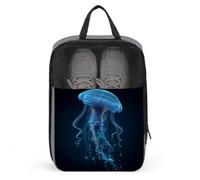 Borsa per scarpe da golf con meduse blu e verdi con tentacoli per uso quotidiano da viaggio anti-polvere