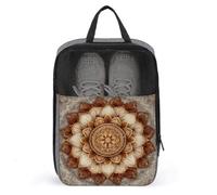 Borsa per scarpe da golf con motivi floreali simmetrici, motivo mandala, per viaggi e uso quotidiano, anti-polvere, porta scarpe da golf