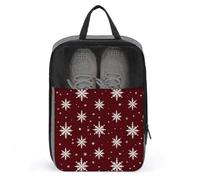 Borsa per scarpe da golf con motivo a fiocchi di neve e stelle, per viaggi e uso quotidiano, anti-polvere, colore: rosso