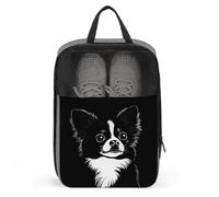 Borsa per scarpe da golf con motivo cagnolino, colore bianco e nero, per viaggi e uso quotidiano, anti-polvere
