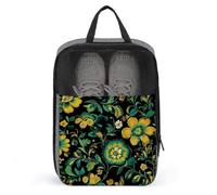 Borsa per scarpe da golf con motivo floreale e arte popolare russa per viaggi e uso quotidiano anti-polvere