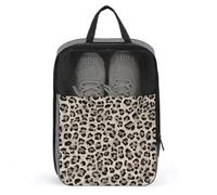 Borsa per scarpe da golf con motivo leopardato beige e nero, per viaggi e uso quotidiano, anti-polvere, porta scarpe da golf