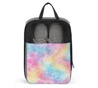 Borsa per scarpe da golf con motivo tie-dye color arcobaleno pastello per uso quotidiano da viaggio anti-polvere