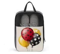 Borsa per scarpe da golf con palloncini, colore rosso, giallo, nero, bianco, a pois, per viaggi, uso quotidiano, anti-polvere, porta scarpe da golf