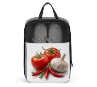 Borsa per scarpe da golf con peperoncini rossi e aglio per uso quotidiano da viaggio, anti-polvere, per scarpe da golf