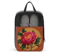 Borsa per scarpe da golf con petali di peonia rosa floreale per uso quotidiano da viaggio anti-polvere