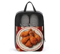Borsa per scarpe da golf con pollo fritto per viaggi e uso quotidiano, anti-polvere, custodia per scarpe da golf