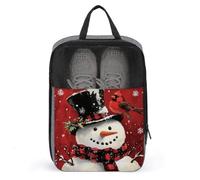 Borsa per scarpe da golf con pupazzo di neve, cappello a cilindro, colore rosso, per viaggi e uso quotidiano, anti-polvere, per scarpe da golf