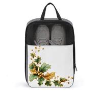 Borsa per scarpe da golf con rametto di verde verde e oro per viaggi e uso quotidiano, anti-polvere, per scarpe da golf