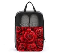Borsa per scarpe da golf con rose rosse con gocce di rugiada, per viaggi e uso quotidiano, anti-polvere, porta scarpe da golf