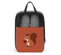 Borsa per scarpe da golf con scoiattolo che tiene un cuore, per viaggi e uso quotidiano, anti-polvere, per scarpe da golf