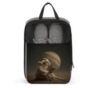 Borsa per scarpe da golf con scritta "Goat Reading A Book Under The Planet", per viaggi e uso quotidiano, anti-polvere, per scarpe da golf