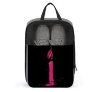 Borsa per scarpe da golf con silhouette rosa per candele e fiamme, per uso quotidiano, anti-polvere, porta scarpe da golf