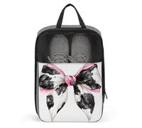 Borsa per scarpe da golf con stampa di mucca nera e bianca ad acquerello per viaggi uso quotidiano anti-polvere porta scarpe da golf