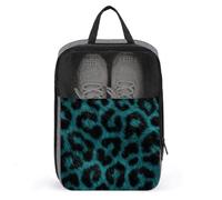 Borsa per scarpe da golf con stampa leopardata color foglia di tè e nero, per viaggi e uso quotidiano, anti-polvere, porta scarpe da golf