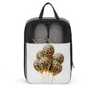 Borsa per scarpe da golf con stampa leopardata e palloncini, per uso quotidiano, anti-polvere, colore: oro