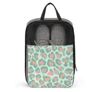 Borsa per scarpe da golf con stampa leopardata verde menta pastello per uso quotidiano da viaggio anti-polvere porta scarpe da golf