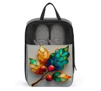 Borsa per scarpe da golf con stelo sacro con foglie e bacche rosse, per viaggi e uso quotidiano, anti-polvere, custodia per scarpe da golf