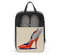 Borsa per scarpe da golf con tacco rosso con piccole ali d'angelo, per viaggi e uso quotidiano, anti-polvere, porta scarpe da golf