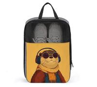 Borsa per scarpe da golf con tenera lontra che indossa cuffie e occhiali da sole, per viaggi e uso quotidiano, anti-polvere, porta scarpe da golf