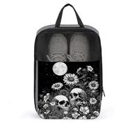 Borsa per scarpe da golf con teschi umani, fiori selvatici, luna piena, per viaggi e uso quotidiano, anti-polvere, porta scarpe da golf