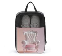 Borsa per scarpe da golf con trono principessa bianca e rosa, per viaggi e uso quotidiano, anti-polvere, porta scarpe da golf