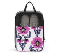 Borsa per scarpe da golf con viole del pensiero rosa fluo per uso quotidiano da viaggio e antipolvere