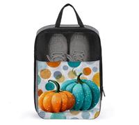Borsa per scarpe da golf con zucche color foglia di tè e arancione, per viaggi e uso quotidiano, anti-polvere, porta scarpe da golf