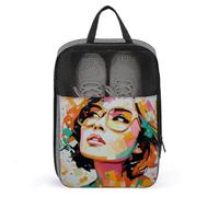 Borsa per scarpe da golf da donna che indossa occhiali oro arancione per viaggi uso quotidiano anti-polvere porta scarpe da golf