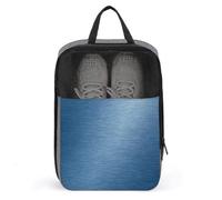 Borsa per scarpe da golf in alluminio spazzolato blu metallizzato per uso quotidiano da viaggio custodia antipolvere per scarpe da golf