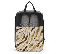 Borsa per scarpe da golf in pelle di tigre color crema per uso quotidiano da viaggio anti-polvere