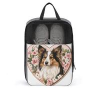 Borsa per scarpe da golf in stile retrò con cartello in legno, motivo cane pastore, per uso quotidiano, anti-polvere, porta scarpe da golf