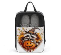 Borsa per scarpe da golf in stile retrò con segno di procione e zucca, per viaggi e uso quotidiano, anti-polvere, porta scarpe da golf