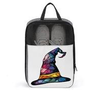 Borsa per scarpe da golf in vetro colorato, per cappello da strega, stile retrò, per viaggi, uso quotidiano, anti-polvere, colore: nero