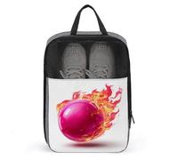 Borsa per scarpe da golf lucida rossa e rosa per uso quotidiano da viaggio, anti-polvere, custodia per scarpe da golf