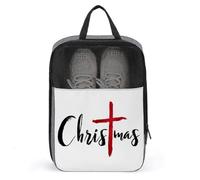 Borsa per scarpe da golf minimalista con croce dipinta di rosso, per viaggi, uso quotidiano, anti-polvere, porta scarpe da golf