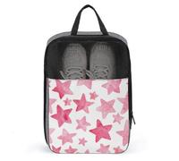 Borsa per scarpe da golf rosa con stelle ad acquerello per uso quotidiano da viaggio, anti-polvere, custodia per scarpe da golf
