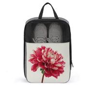 Borsa per scarpe da golf rossa con dalia, per uso quotidiano, anti-polvere, per scarpe da golf