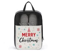 Borsa per scarpe da golf semplice con fiocchi di neve Merry Christmas, per viaggi e uso quotidiano, anti-polvere, porta scarpe da golf